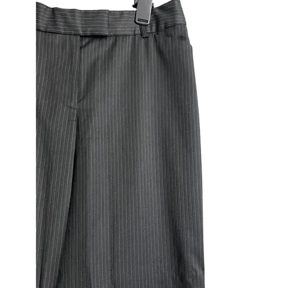 Anne Klein Dress Pants Womens 14 Petite Gray Pinstripe Lined Straight Leg Work - Picture 4 of 7